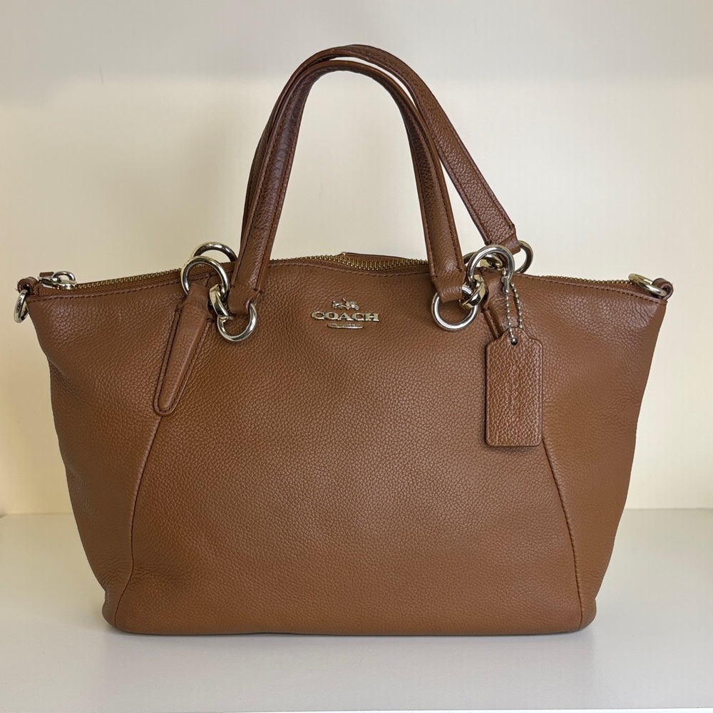Coach Pebbled Leather Tote in Brown